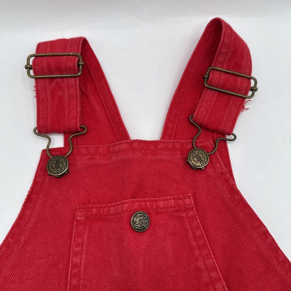 9-12  Months Vintage Kids Baby Red Overalls‎ Vestbak Youth Park - Picture 2 of 8